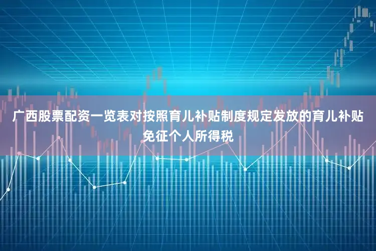 广西股票配资一览表对按照育儿补贴制度规定发放的育儿补贴免征个人所得税