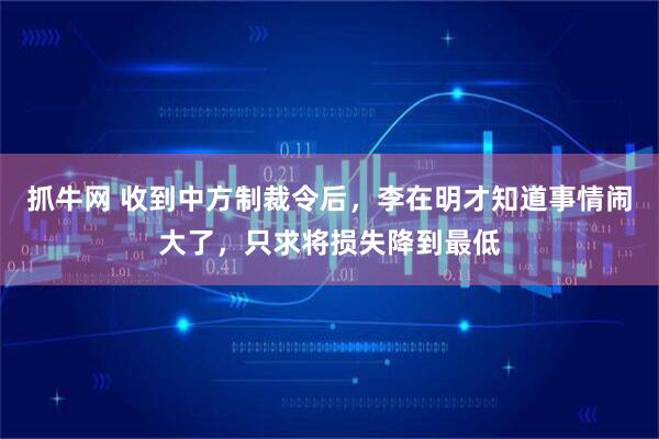 抓牛网 收到中方制裁令后，李在明才知道事情闹大了，只求将损失降到最低